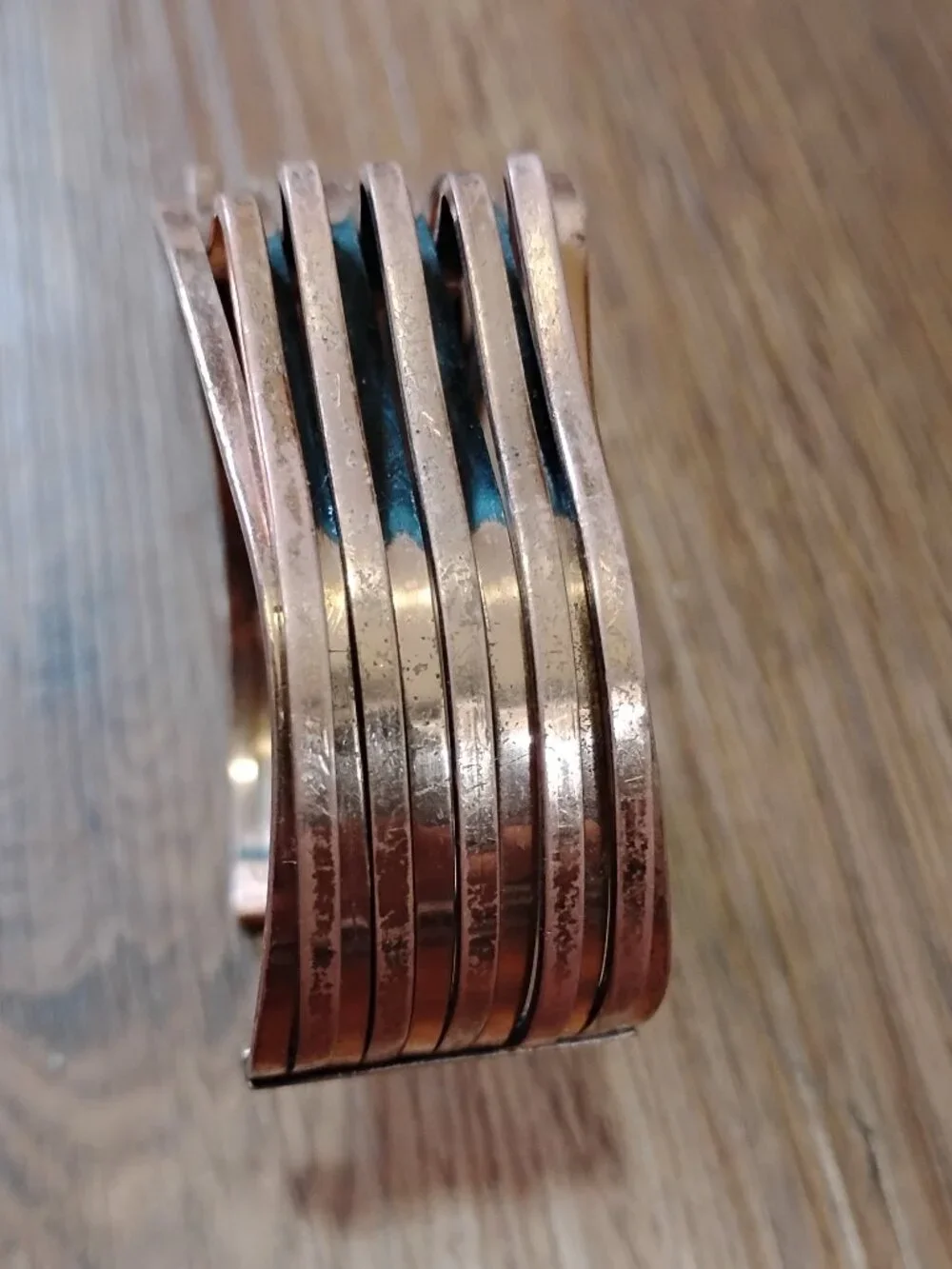 Vintage MCM Renoir Interplay Wave Copper Cuff Bracelet